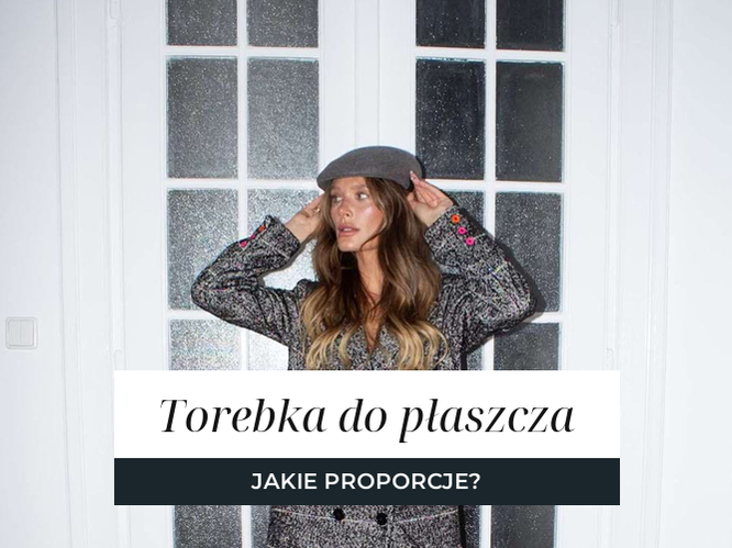 Szary tweedowy płaszcz do połowy łydki z torebką na pasku