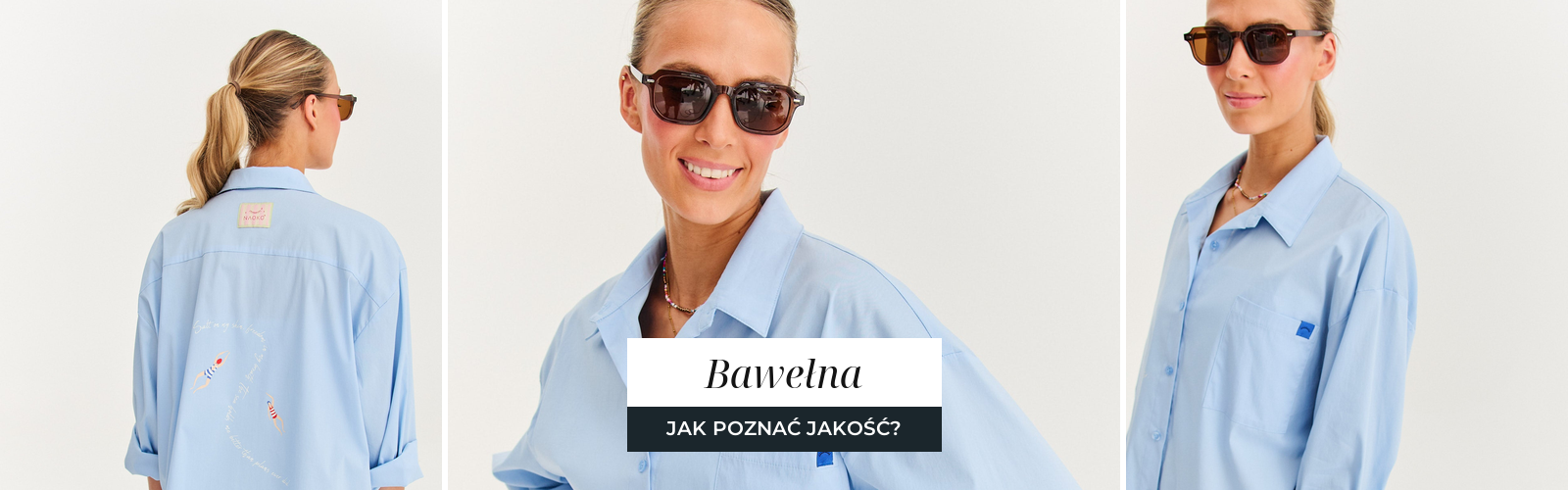 Błękitna bawełniana koszula o gęstym splocie