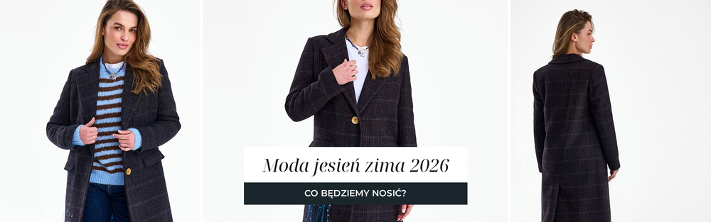 Klasyczny płaszcz z wełny w kratę, stylizacja na jesień i zimę