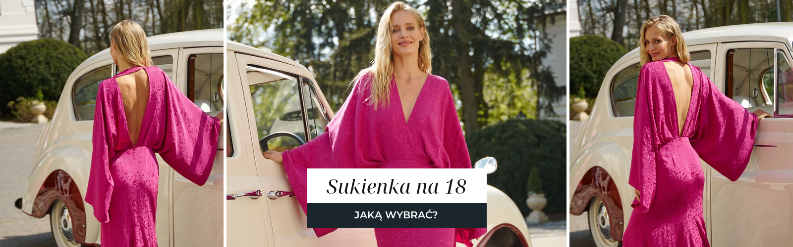 Różowa sukienka z odkrytymi plecami na osiemnaste urodziny