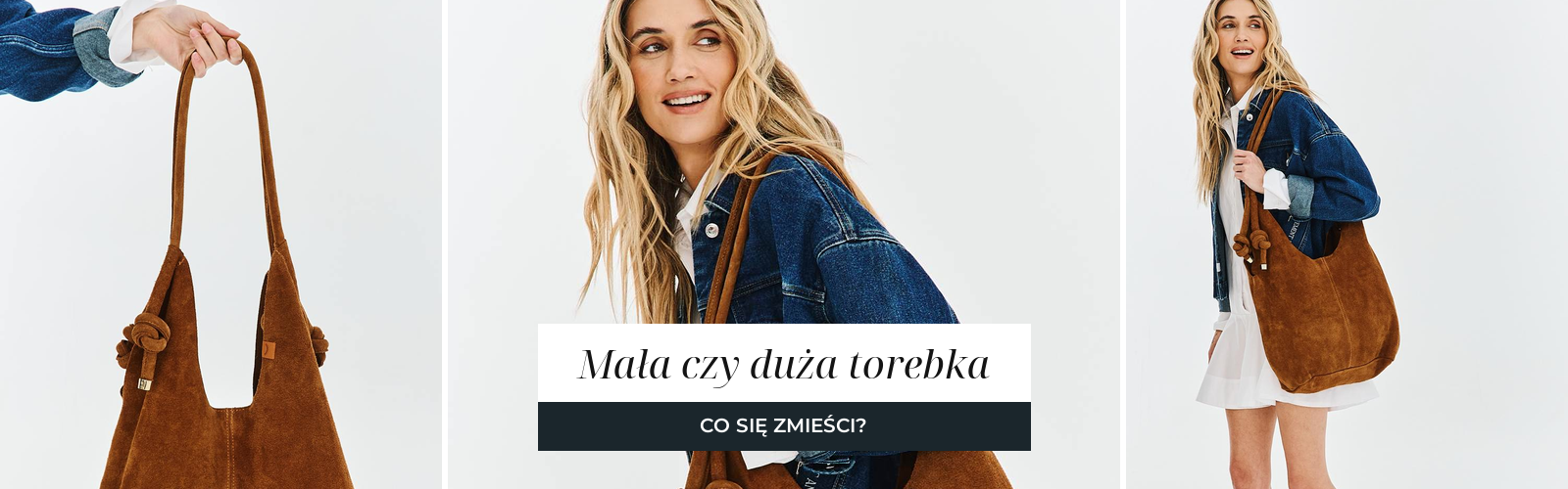 Duża zamszowa torba noszona na ramieniu