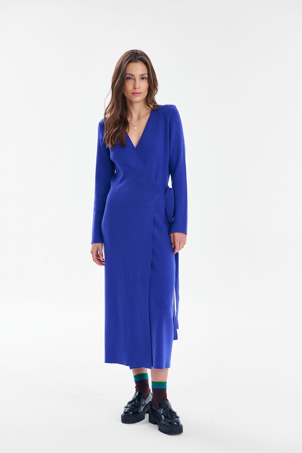 Sukienka dzianinowa midi London Blue