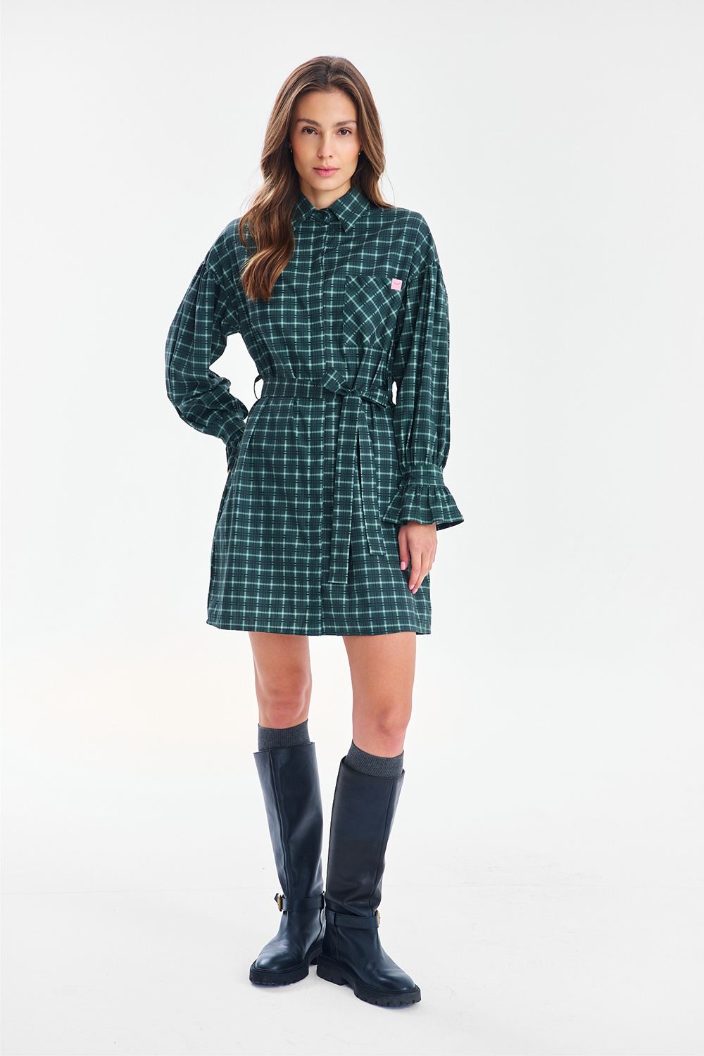 Sukienka koszulowa mini Tartan Rebel