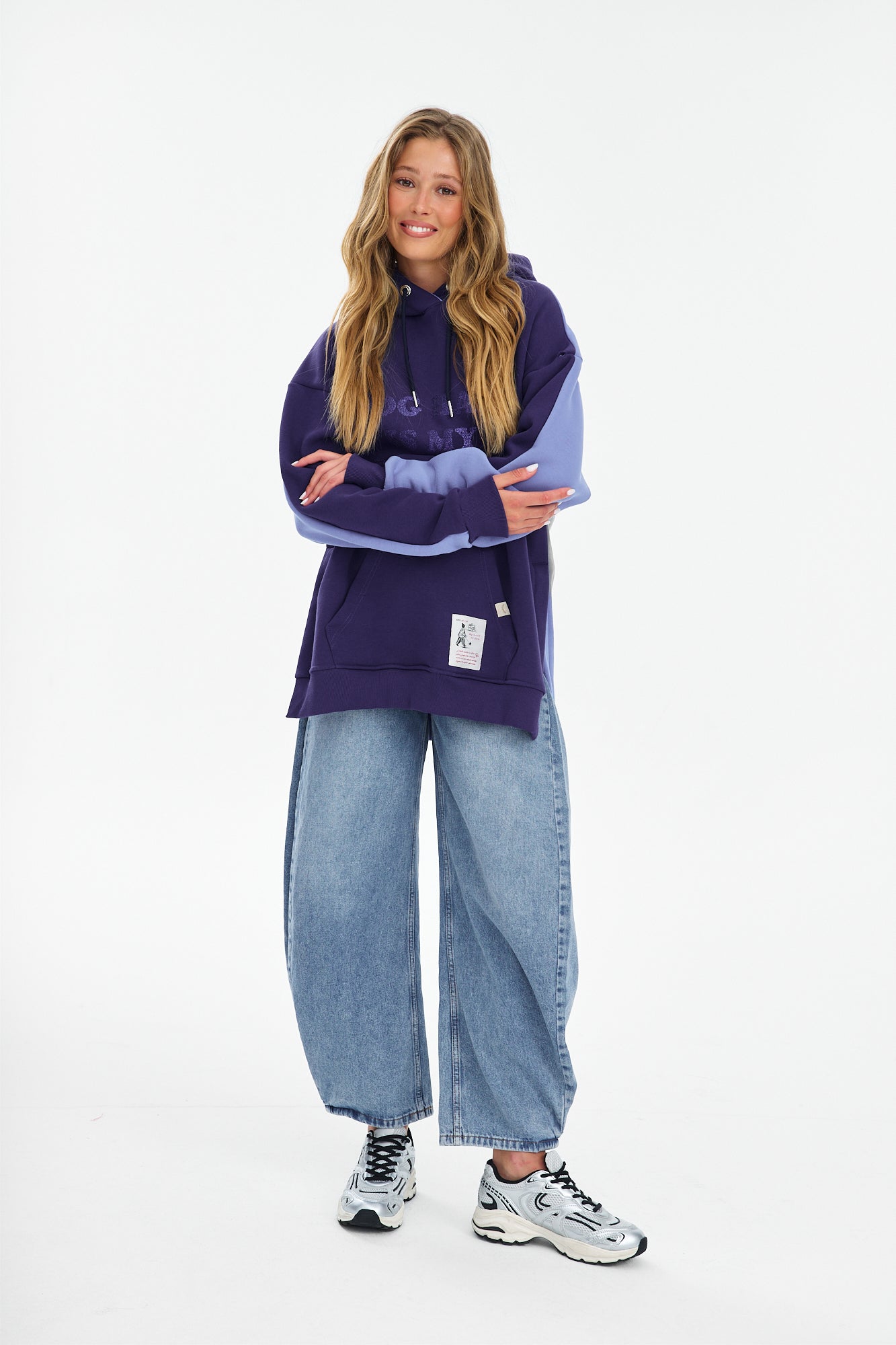 Spodnie jeansowe barrel Morning Mist