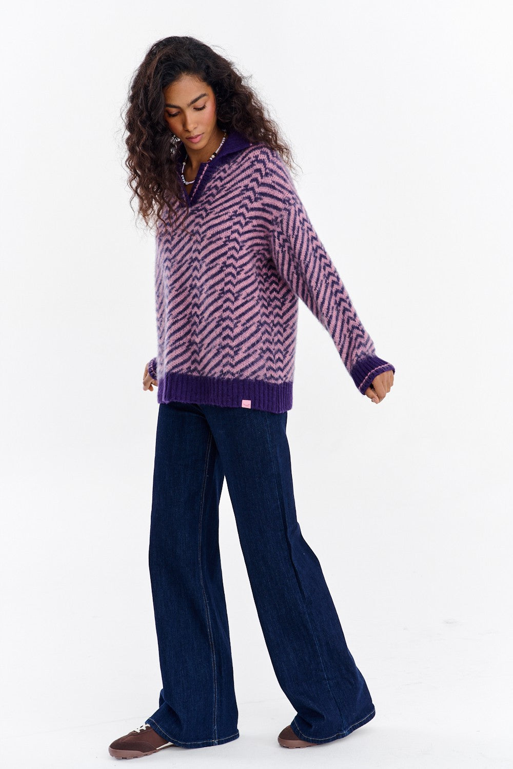 Sweter polo z moherem Touch of Mood