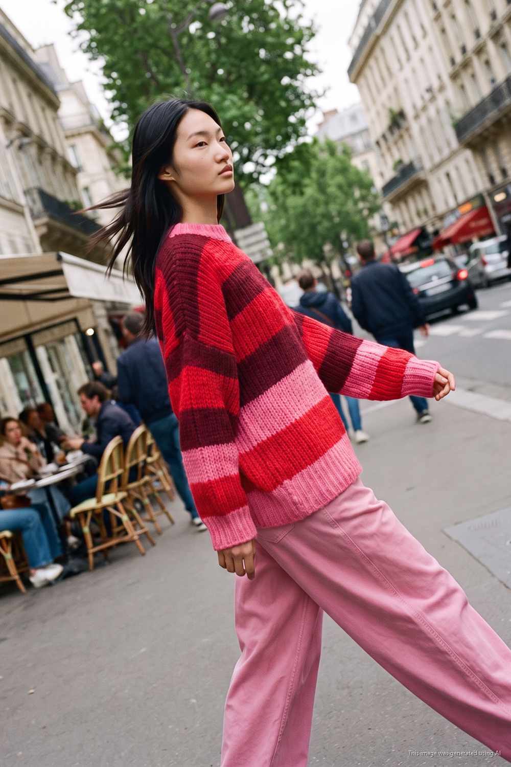 Sweter z wełną Berry Flame